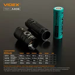 Портативний світлодіодний ліхтарик Videx VLF-A406 4000Lm 6500K (VLF-A406) - мініатюра 9