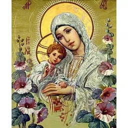 Алмазна мозаїка Чарівний діамант Божа Мати зі стразами на підрамнику 30 x 40 см