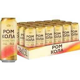 Упаковка напитка слабоалкогольного Оболонь Ром Кола 8% 12 л ж/б (0.5 л х 24 шт.)