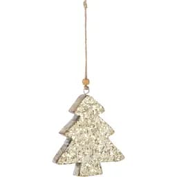 Ялинкова прикраса J-line у формі ялинки дерев'яна золотого кольору 11х6 см (25756)