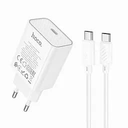 Сетевое зарядное устройство Hoco C143A 2 x USB Type-C PD 20 Вт быстрая зарядка
