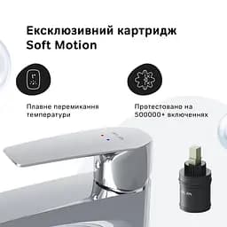 Змішувач для умивальника високий AM.PM Gem хром F90E92000 - мініатюра 4