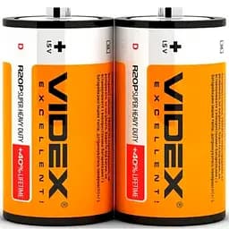Батарейка Videx R20 (LR-20) D Shrink Super Hevy Duty
