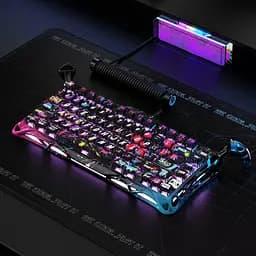 GravaStar Клавіатура механічна Mercury V75 Pro 80keys, Magnetic Jade Gaming, 8K, USB-A, RGB, Neon Graffiti - мініатюра 9