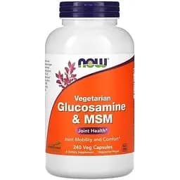 Препарат для суставов и связок Now Vegetarian Glucosamine & MSM 240 вегакапсул