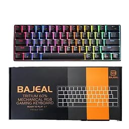 Ігрова механічна клавіатура Bajeal Tritium / 60% / Rainbow RGB / Blue Switch / Black - мініатюра 2