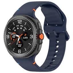 Силіконовий ремінець на смарт годинник Samsung Galaxy Watch 8 40mm/8 Classic 46mm/8 44mm, Silicone, dark blue, зі зручною застібкою, на фітнес браслет, ArmorStandart (ARM86870)