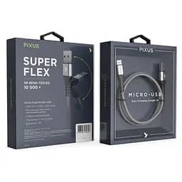 Дата кабель USB 2.0 AM to Micro 5P 1.0m Flex Gray Pixus (4897058531145) - мініатюра 6