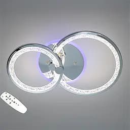 Стильна стельова LED-люстра для спальні Diasha 8180/2HR, хром, 55 W, 33x53 см, підсвітка