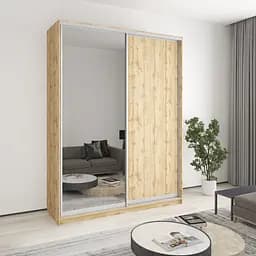 Шкаф-купе двухдверный MebelStar Комбо AL ДСП/Зеркало 180x45x240 см Дуб тахо (MBS-4123)