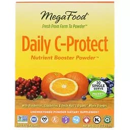 Щоденний комплекс поживних речовин MegaFood Nutrient Booster Powder з вітаміном C без цукру фруктовий смак 30 пакетиків х 2.13 г