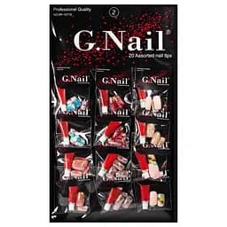 Ногти накладные G Nails голографические с рисунком и клеем упаковка 12 шт. №2