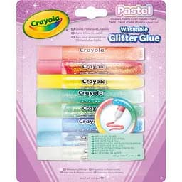 Клей з блискітками Crayola, пастельні кольори, змивний, 8 шт. (69-3524)