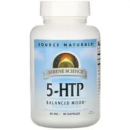 Амінокислота Source Naturals Serene Science 5-HTP Гідрокситриптофан 50 мг 30 желатинових капсул