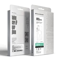 Чехол Samsung Galaxy S25 FE 5G, Unit MagSafe, белый, прозрачный, магсейф, противоударный, магнитный, панель-накладка с поддержкой MagSafe, с поддержкой беспроводной зарядки, TPU+PC, защита всего корпуса, ударопрочный, ArmorStandart (ARM89159) - мініатюра 6
