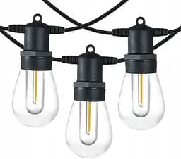 Садова гірлянда 15м з 15 LED-лампами E27 - декоративне освітлення для саду, тераси, балкона