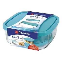 Набір ємностей для продуктів Bormioli Rocco Frigoverre Classic, 19х19 см, блакитний, 2 шт. (390633SK5021990)