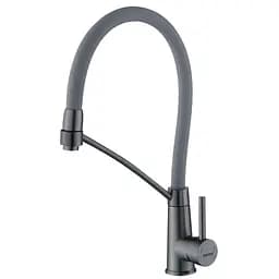 Змішувач для кухні з силіконовим виливом Zerix FUL-017 graphite refl.gray ZX5996, Графіт