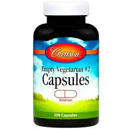 Пустые растительные капсулы Carlson Capsules №2, 200 шт.