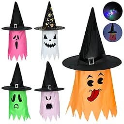 Аксесуари для свята капелюх накидка-привид світло Halloween в асортименті MK5759 - мініатюра 2