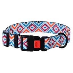 Нашийник для собак BronzeDog Urban застібка пластикова гуцульський синій L