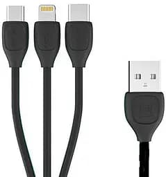 Кабель combo Micro USB+Lightning+Type-C Remax Lesu RC -050th