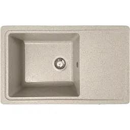 Гранітна кухонна мийка Romzha Trei 71 Gri (802) з крилом