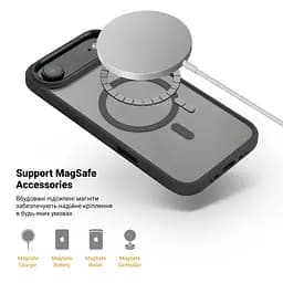 Чехол Apple iPhone 17 Air, Unit MagSafe, черный, прозрачный, магсейф, противоударный, магнитный, панель-накладка с поддержкой MagSafe, с поддержкой беспроводной зарядки, TPU+PC, защита всего корпуса, ударопрочный, ArmorStandart (ARM90582) - мініатюра 4