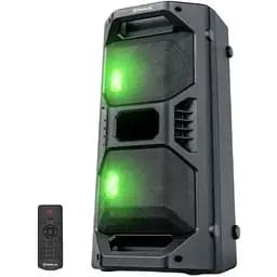 Колонка портативная 2.0 Real-El X-757 Black, 2 x 25 Вт, пластиковый корпус, Bluetooth, MicroSD/USB, FM - приемник, питание от аккумулятора, 8000мА x ч, управление сбоку