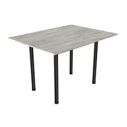 Обеденный раскладной стол-формер Берта Ferrum-decor 750x1400x900 Черный металл ДСП Бетон 16 мм (FRD-105184)