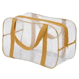 Прозора сумка в пологовий будинок розмір М 40 х 25 х 20 см (бежева)