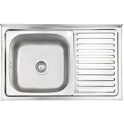 Кухонная мойка Brinex 5080-L 0.6 мм, накладная BRIN5080LSAT06