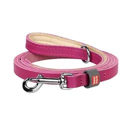Повідець для котів та дрібних собак шкіряний Waudog Classic XXS-XS Ш 12 мм Д 122 см рожевий