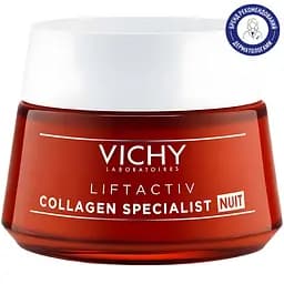Нічний антивіковий крем-догляд Vichy Liftactiv Collagen Specialist Night Cream з ефектом корекції зморшок надання пружності та відновлення сяйва 50 мл (MB275500) - мініатюра 2