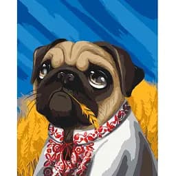 Картина за номерами ArtCraft Мопс у вишиванц @POLLYPOP92 11511-AC 40х50 см