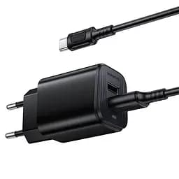 МЗП Borofone BAS81A Star 10.5W (2USB-A) + кабель USB to Type-C Black - мініатюра 3