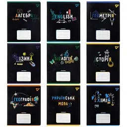 Набор тетрадей Yes для записей предметный 9 шт. (А5 х 48 листов) black (767485)