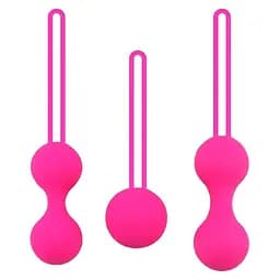 Комплект силіконових вагінальних кульок 3 шт. Рожевий
