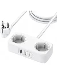 Сетевое зарядное устройство для Ugreen CD280 GaN DigiNest Life 2*USB-A+1*USB-C 30W 1.8m EU белый(50683)