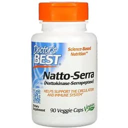 Наттокиназа и серрапептаза Doctor's Best Natto-Serra 90 вегетарианских капсул