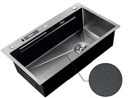 Кухонна мийка Mixxus Premium MH7545-SET-05 micro decor Nano-Black MX9633, Графит - мініатюра 5