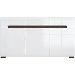 Комод у вітальню ВМК (БРВ) Ацтека KOM3D3S/8/15 N Білий/Білий глянець (BRW-1528)