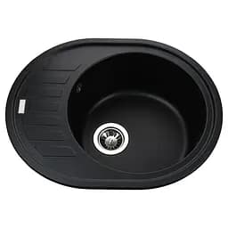 Кухонна мийка гранітна Globus Lux Arno чорний 620x500мм-А0002, Чорний