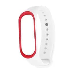 Силіконовий ремінець для фітнес браслета XiaomiXiaomi Band 3 4 White-Red Біло Червоний