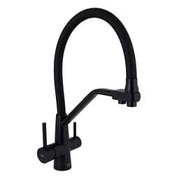 Смеситель для кухни Lidz Aria 020F3 с гибким изливом с подключением для питьевой воды (k35) LDARI020F3BLA39212 BLA Черный матовый