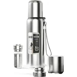 Термос Merlion з ситечком та чашкою 1,5 л, сталевий (ZK-127-1500Grey)