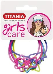 Набір різнокольорових резинок для волосся Titania з прикрасами, 6 шт., 4 см (7829 GIRL)