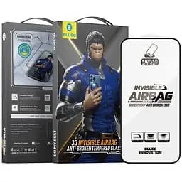 Захисне 3D скло Blueo Invisible Airbag Anti-broken для Apple iPhone 15 Pro Max (6.7) Чорний - мініатюра 7