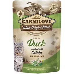 Влажный корм для кошек Carnilove rich in Duck enriched with Catnip в соусе с уткой и кошачьей мятой 85 г