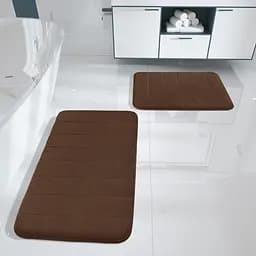 Набір 2 килимки для ванної Aquarius з ефектом пам'яті 50х80 см, 40х60 см Коричневий у смужку